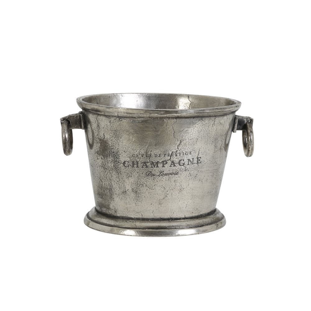 Champagne Cooler 39x25x25cm - Cristal Raw Antique Nickel