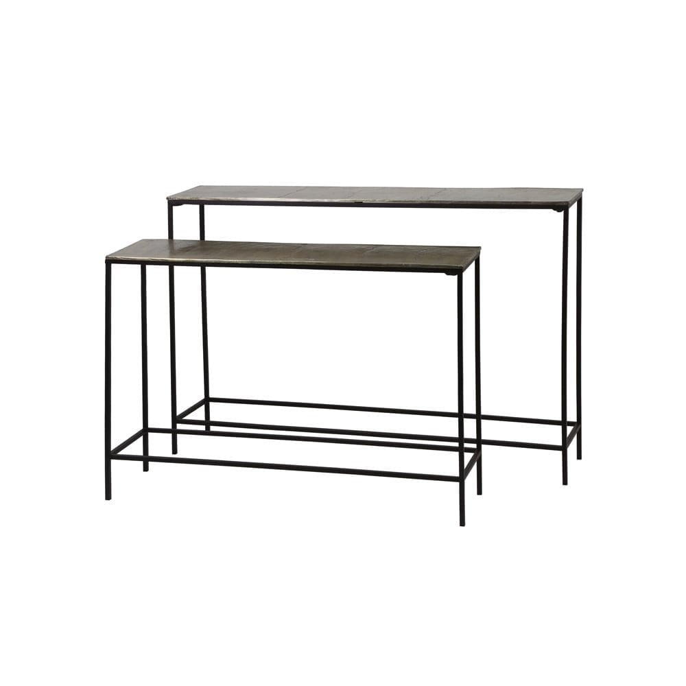 Hartsville Dark Brown Bronze Set of 2 Dual Console Tables