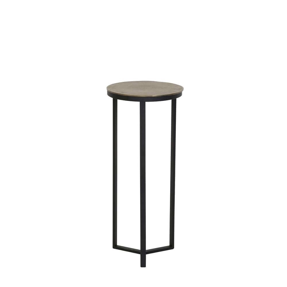 Side Table Pillar Retiro Black Raw Antique Bronze (35x80cm)