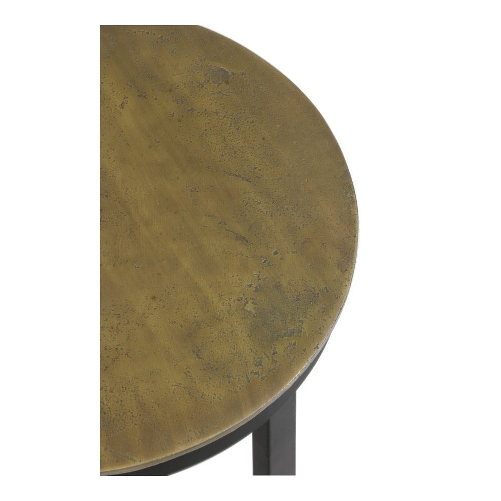 Side Table Pillar Retiro Black Raw Antique Bronze (35x80cm)
