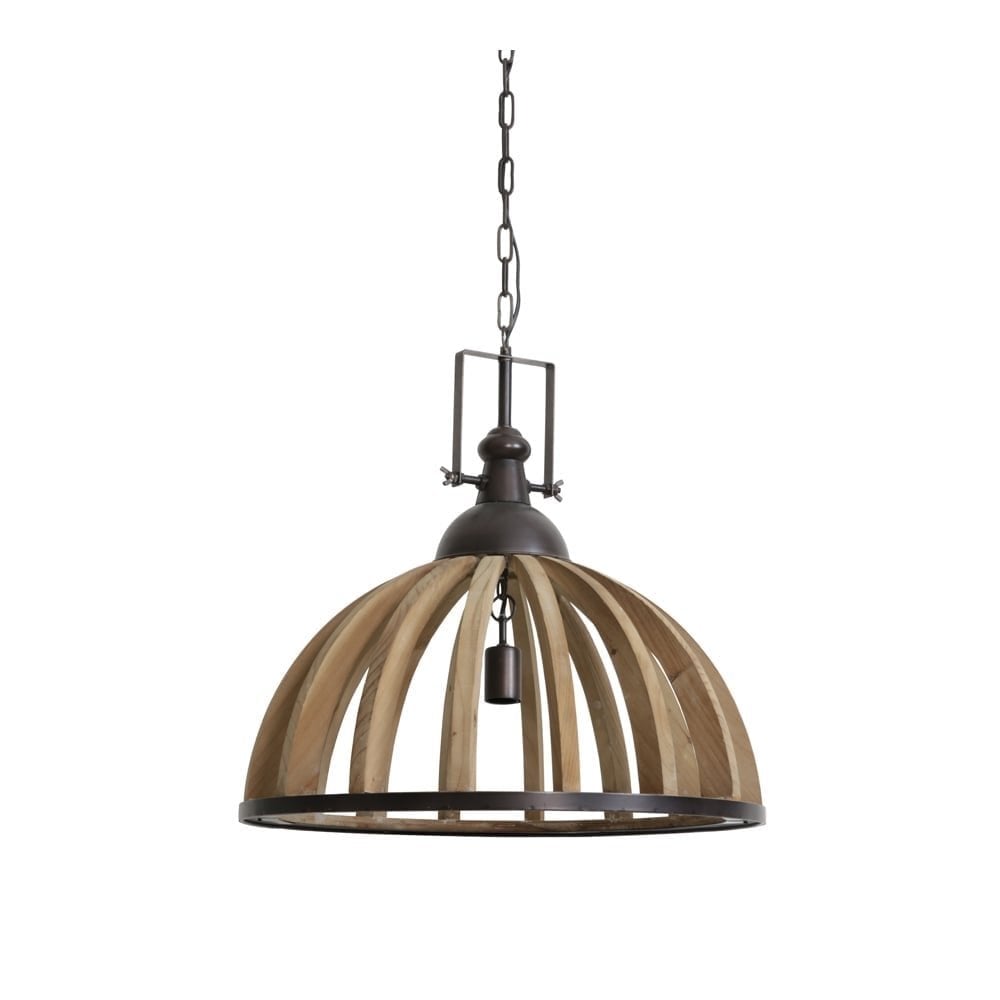 Hanging Pendant Lamp D60x60cm Djem Wood Top Zinc