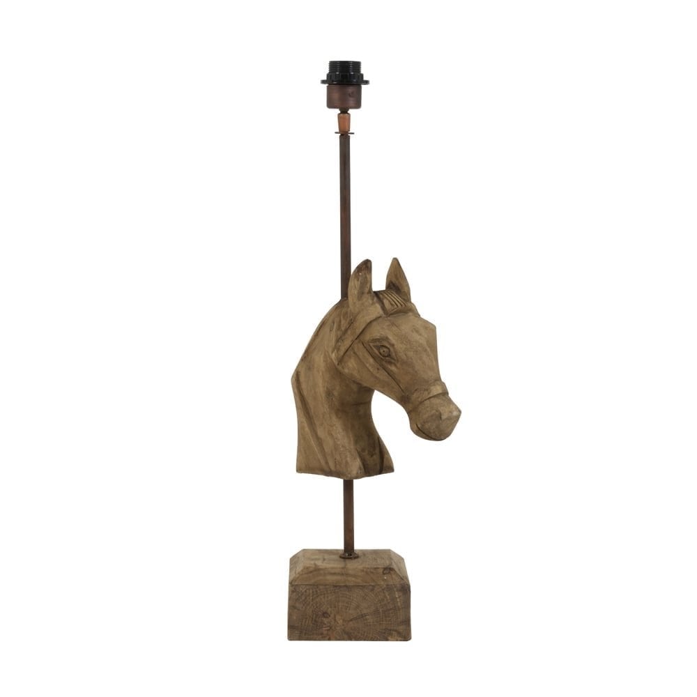 Lamp Base 27x14x69cm Horse Wood Weather Barn