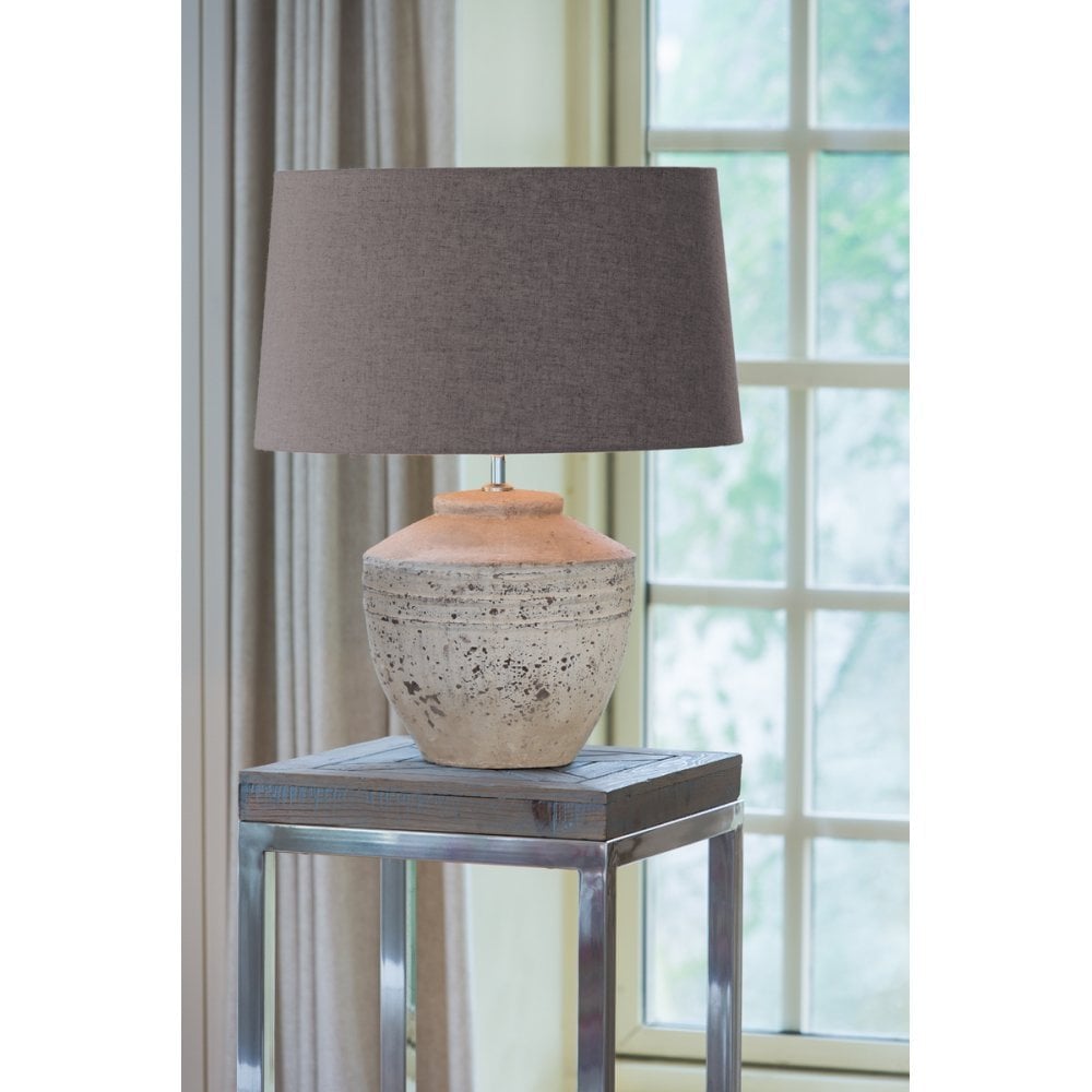 Toba Large Antique Grey Ceramic Table Lamp Base 30 x 40cm