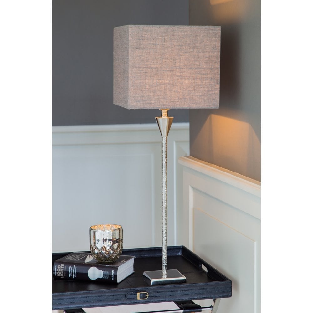 Lamp Base 10.5x10.5x55cm Granulo Nickel