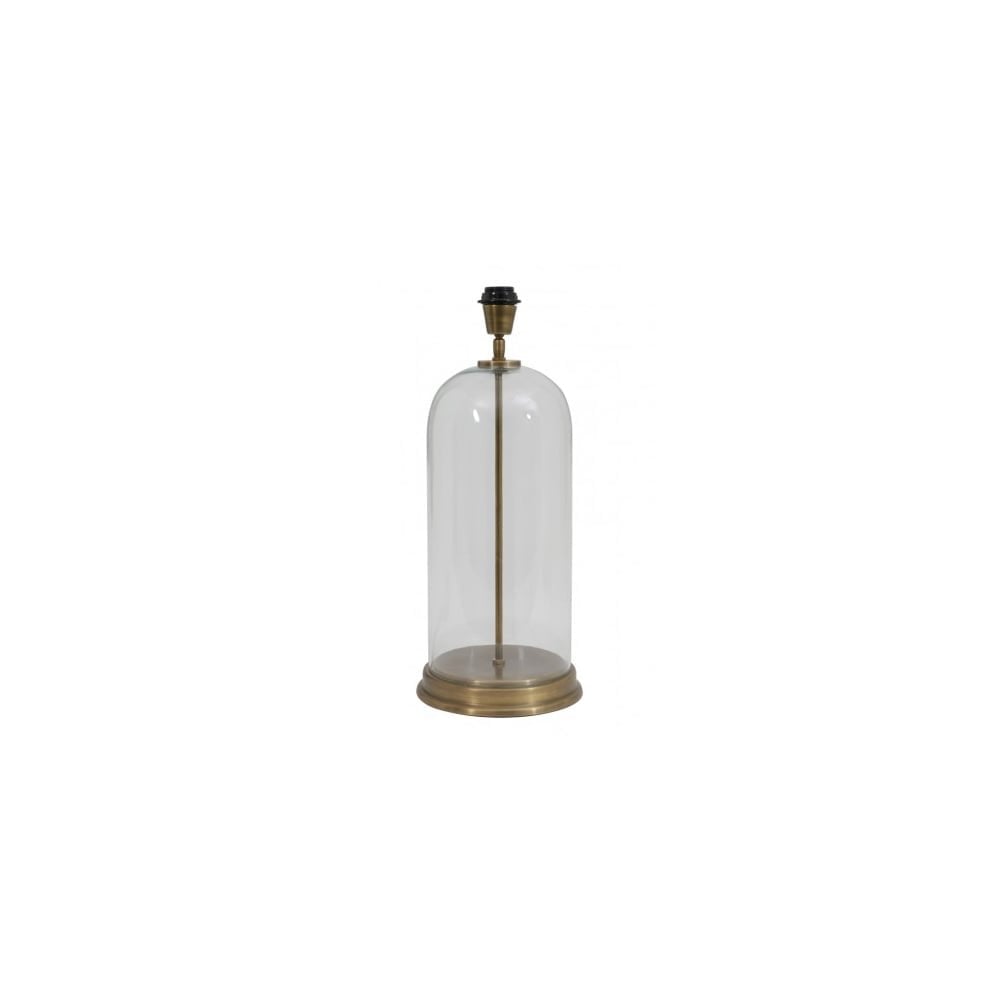 Lamp Base 23x51cm Bouala Glass Clear-Antique Bronze