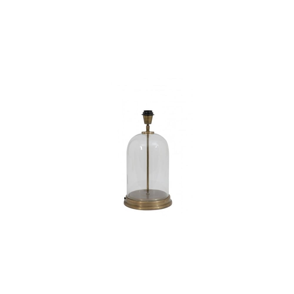 Lamp Base 23x41cm Bouala Glass Clear-Antique Bronze