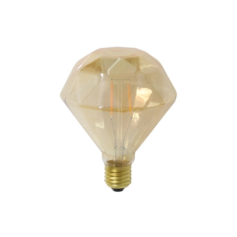 3W E27 LED Amber Diamond Style Light Bulb 10x11cm