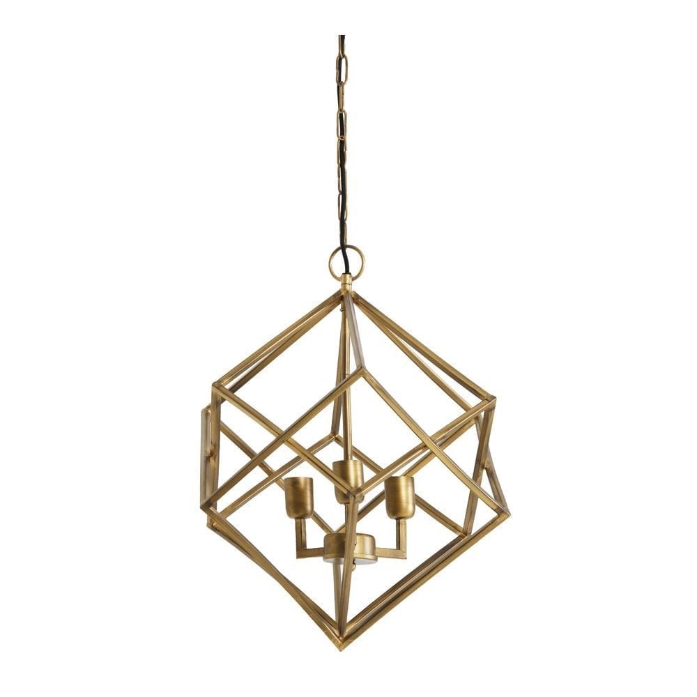 Unique Design Cube Shape Hanging Pendant Light 3 Bulb