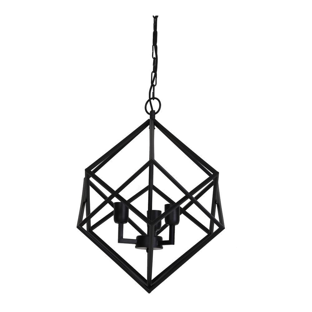 Hanging Lamp 3 Bulb 46x56cm Drizella Matted Black