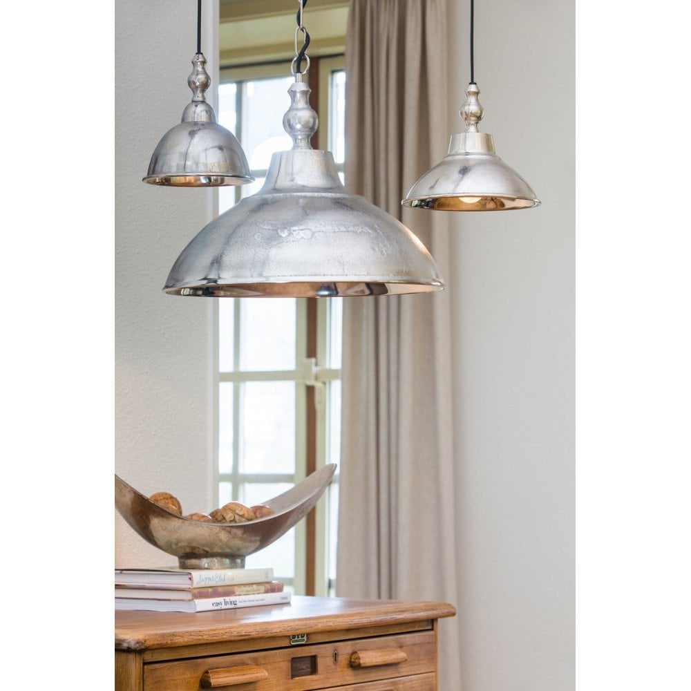 Hanging Pendant Lamp D18x20.5cm Amelia Raw Nickel