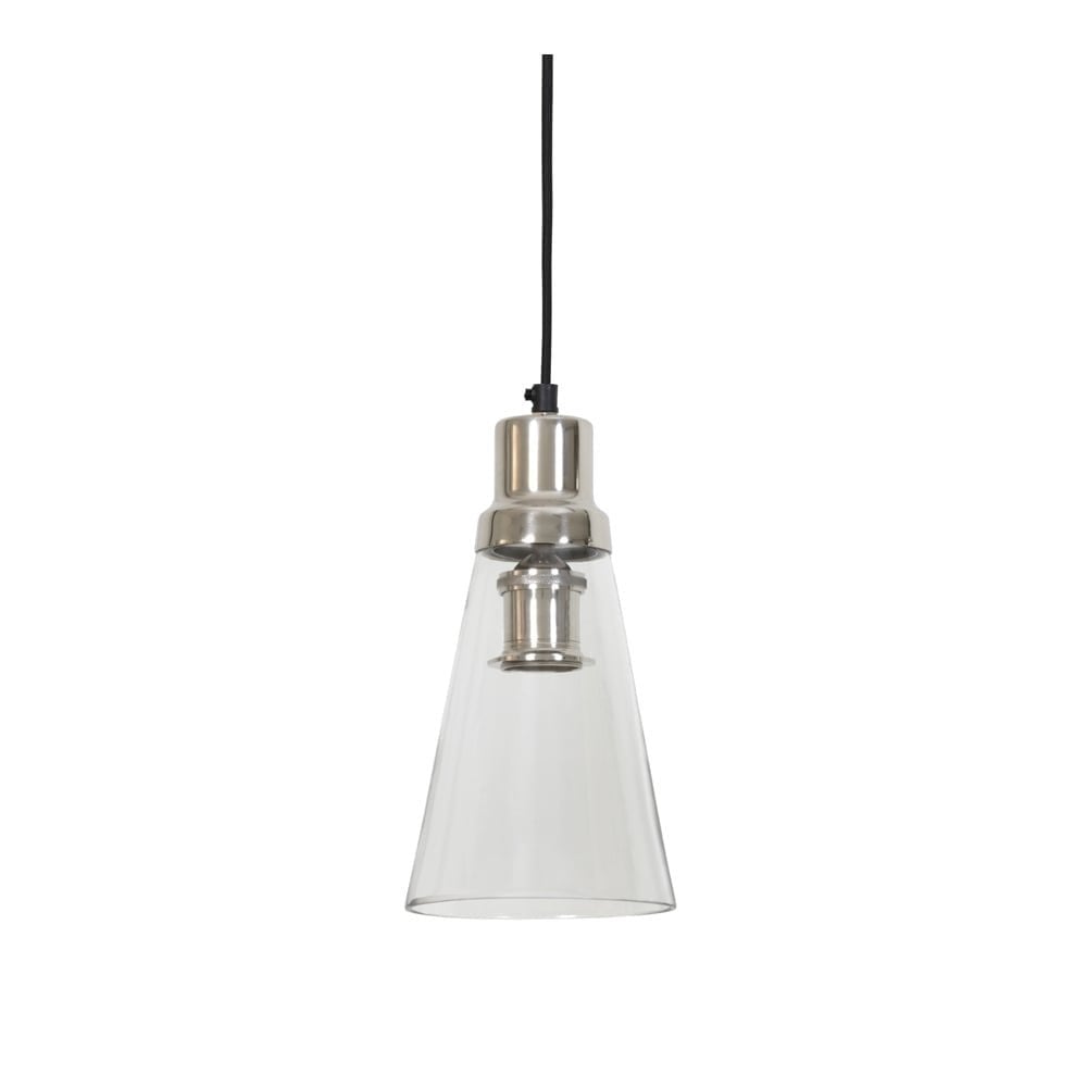 Hanging Pendant Lamp D14x29cm June Glass Nickel