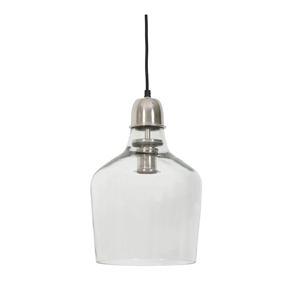 Sage Nickel and Glass Hanging Pendant Lamp, 23x37cm