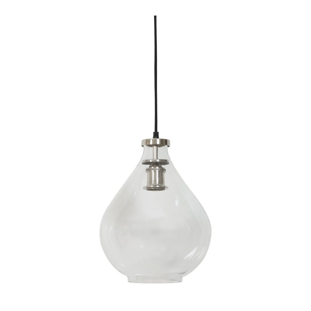 Hanging Pendant Lamp D36x39cm Ilze Glass Nickel