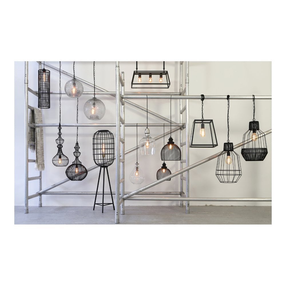 Hanging Pendant Lamp D36x39cm Ilze Glass Nickel