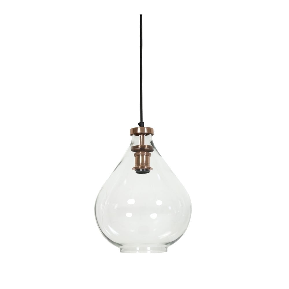 Hanging Pendant Lamp D36x39cm Ilze Glass Copper