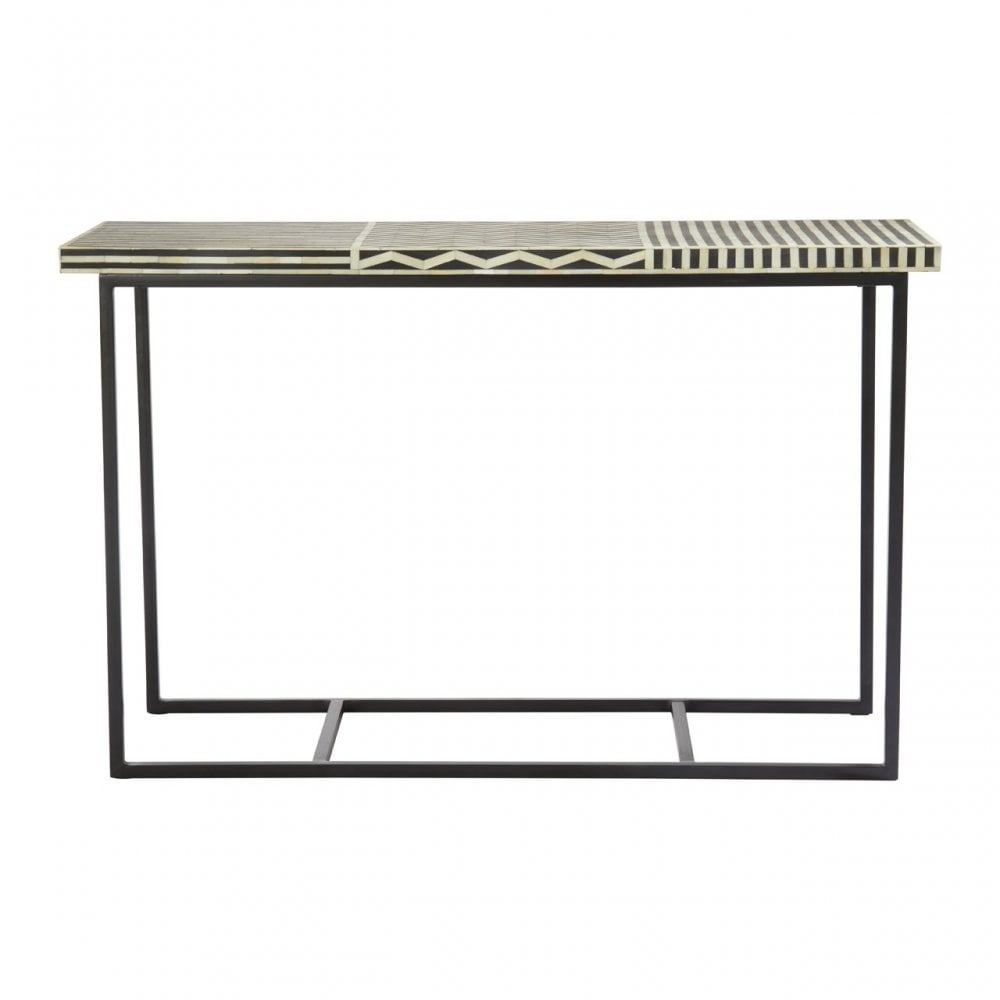 Wulah Metal Base Console Table Black