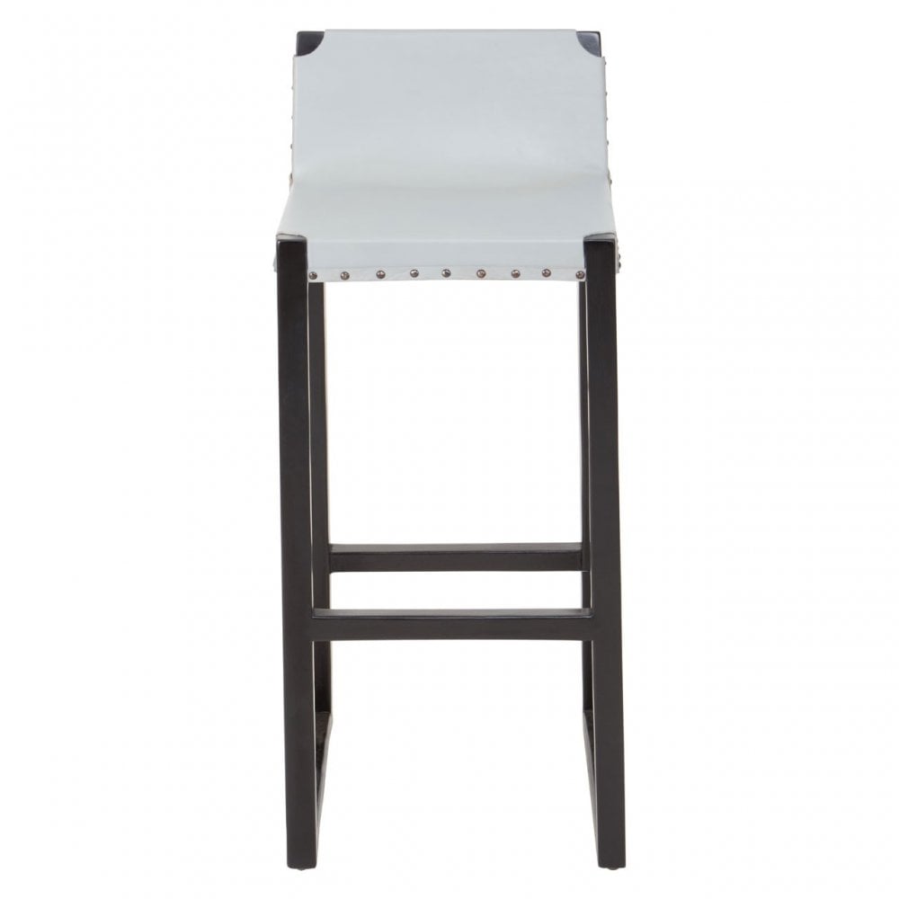 Kourtnai Grey Leather Bar Stool Grey