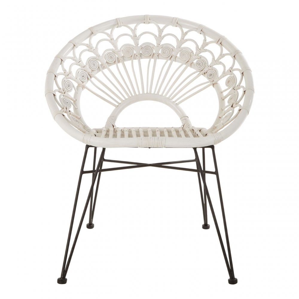 Manado White Rattan Chair White