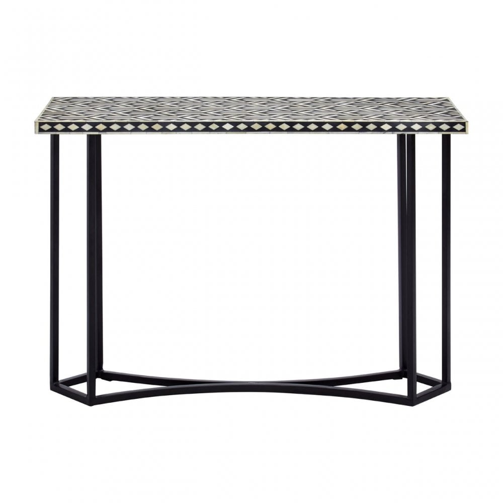 Wulah Console Table with Metal Base Black