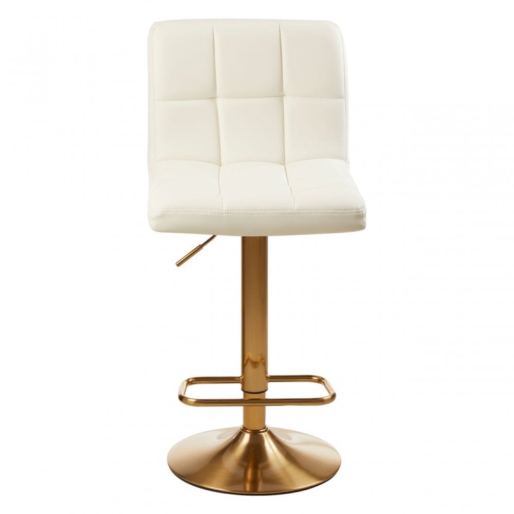 Baina Gold / White Finish Bar Stool White