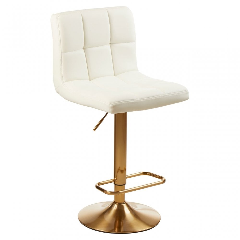 Baina Gold / White Finish Bar Stool White