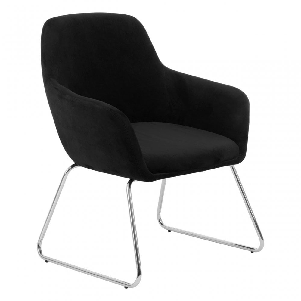 Jersey Black Fabric Chair Black