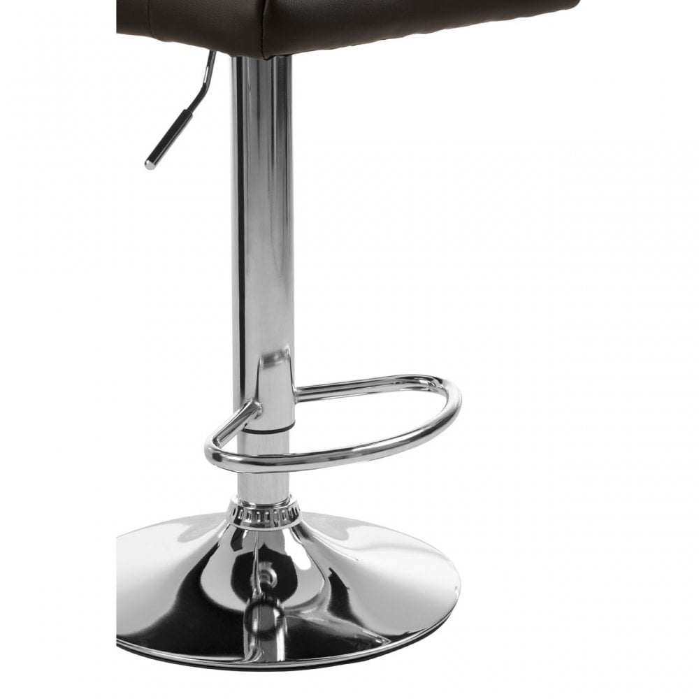 Baina Black Seat Bar Stool with Chrome Base Black