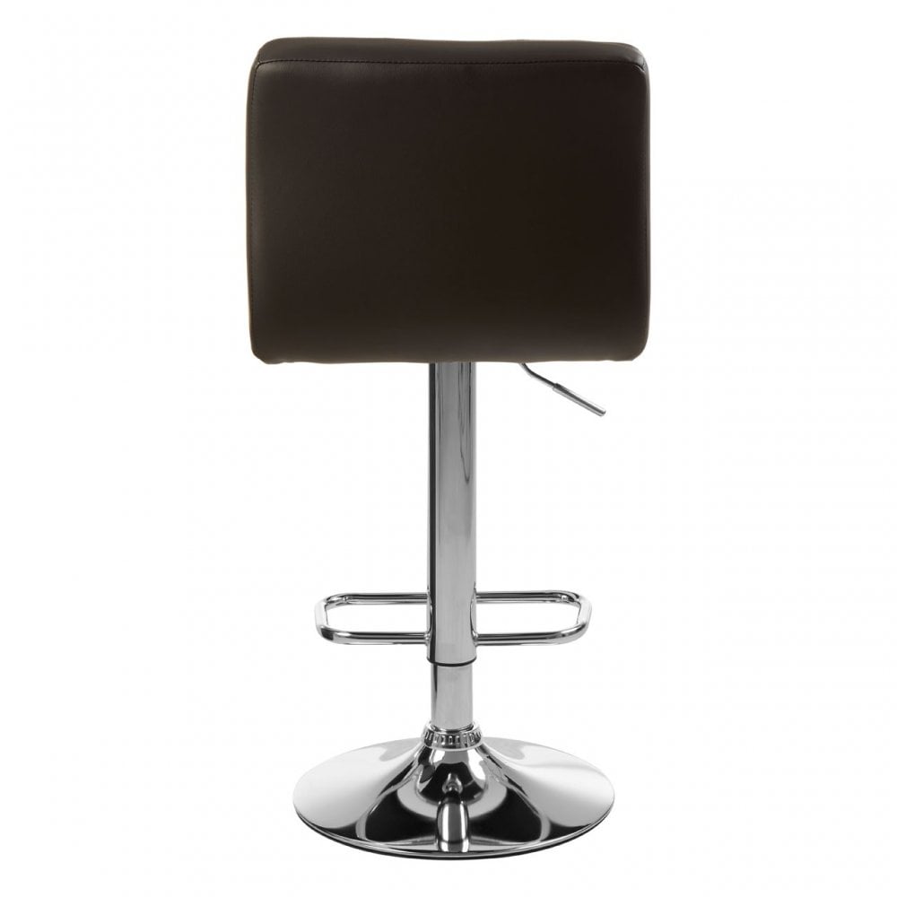 Baina Quilted Bar Stool with Chrome Base Black