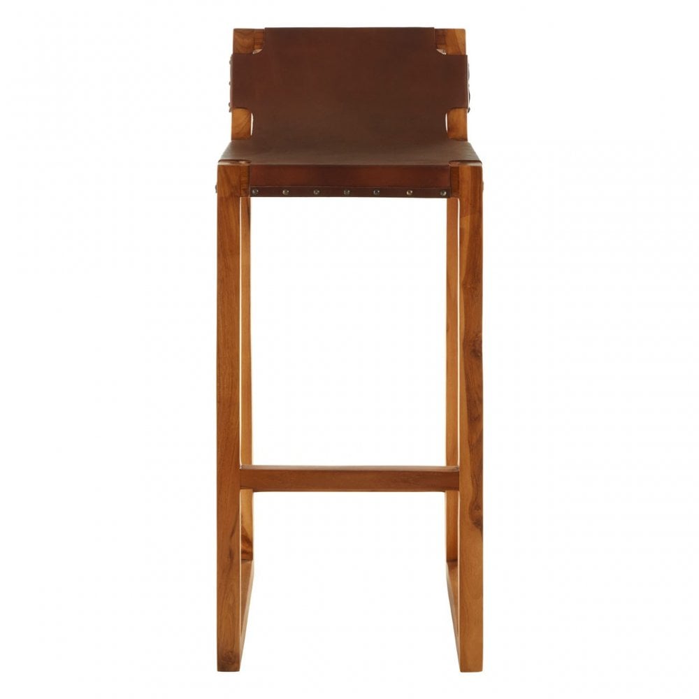 Kourtnai Teak Wood Bar Stool Brown