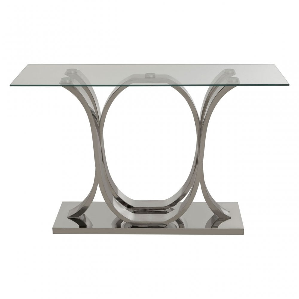 Matayo Curved Base Console Table Silver