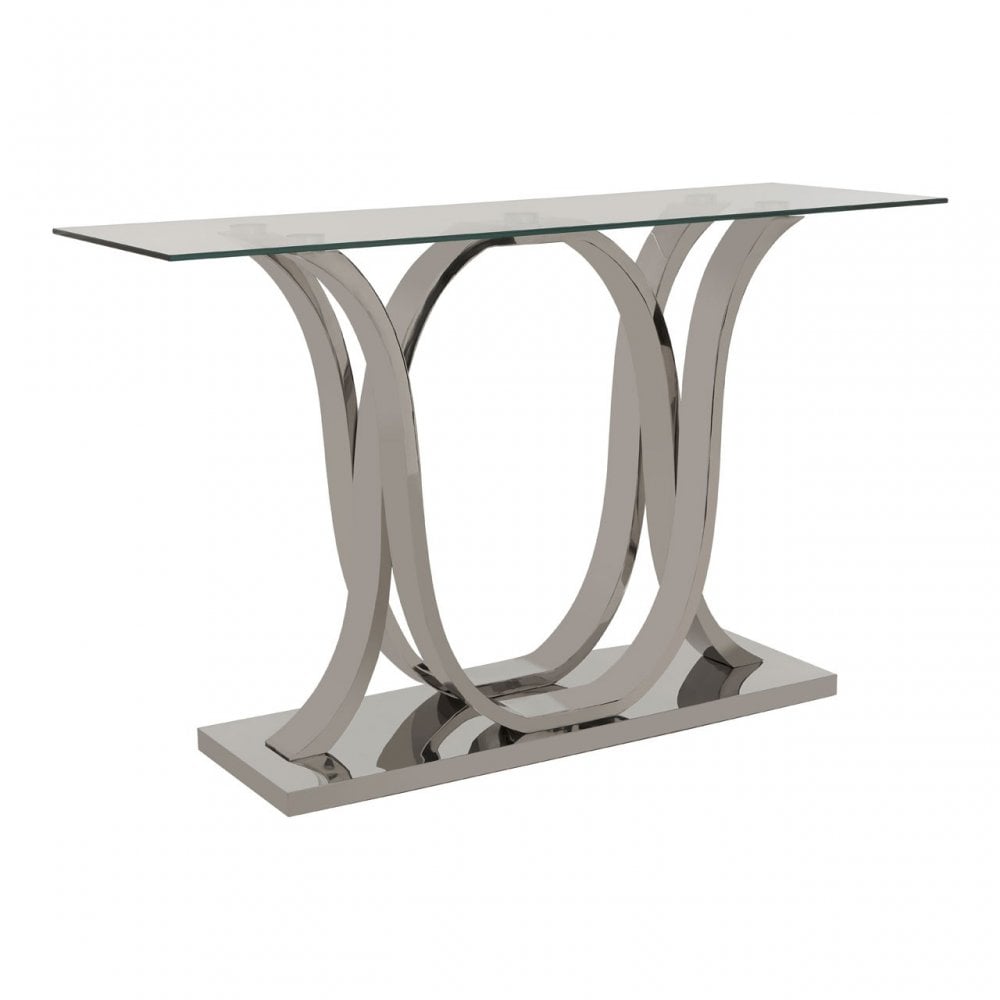 Matayo Curved Base Console Table Silver