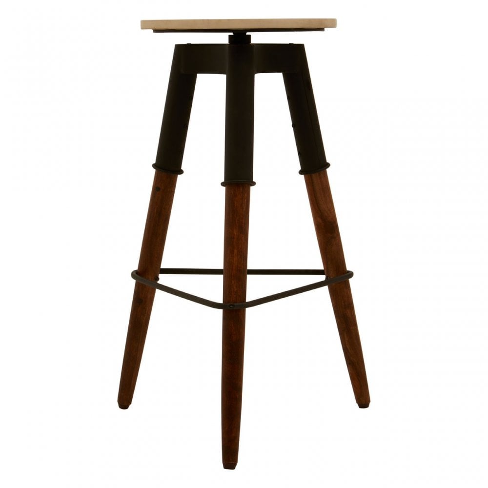 Vasco 3 Leg Bar Stool with Wood Top Black