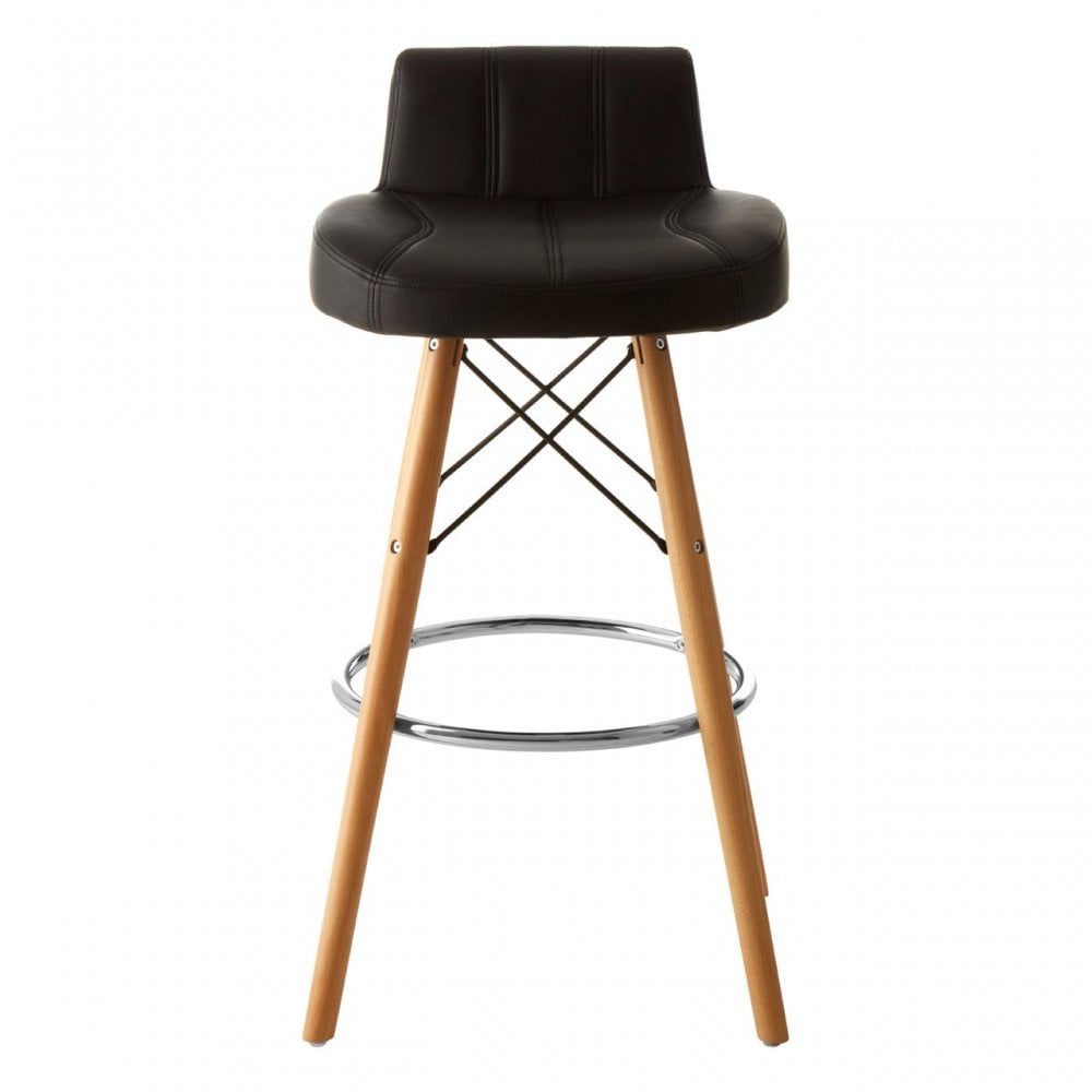 Jersey Black Leather Effect Bar Stool Black