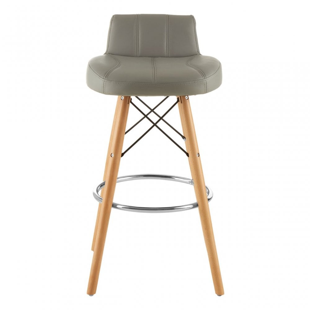 Jersey Grey Leather Effect Bar Stool Grey