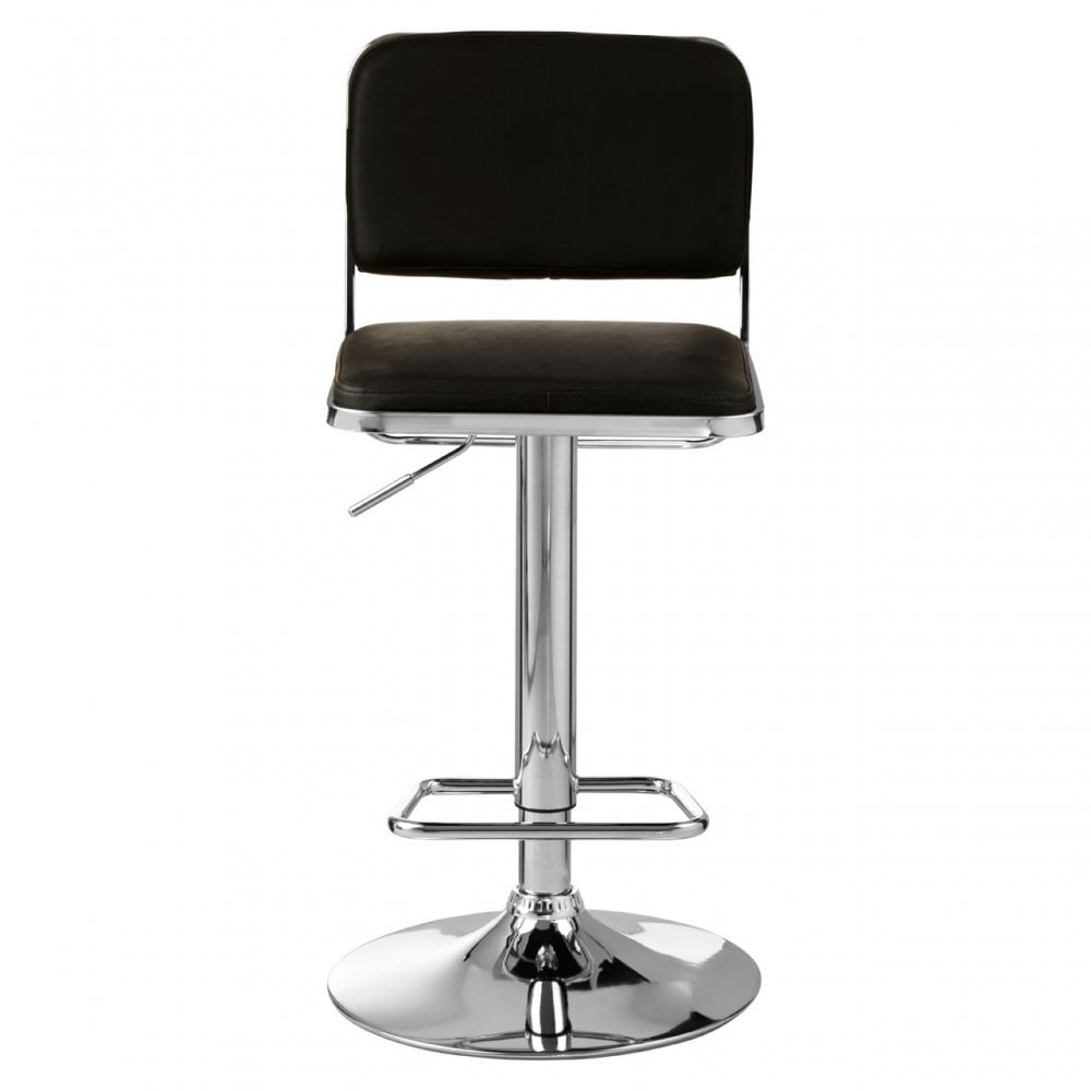 Stockholm Black Seat / Chrome Base Bar Stool Black