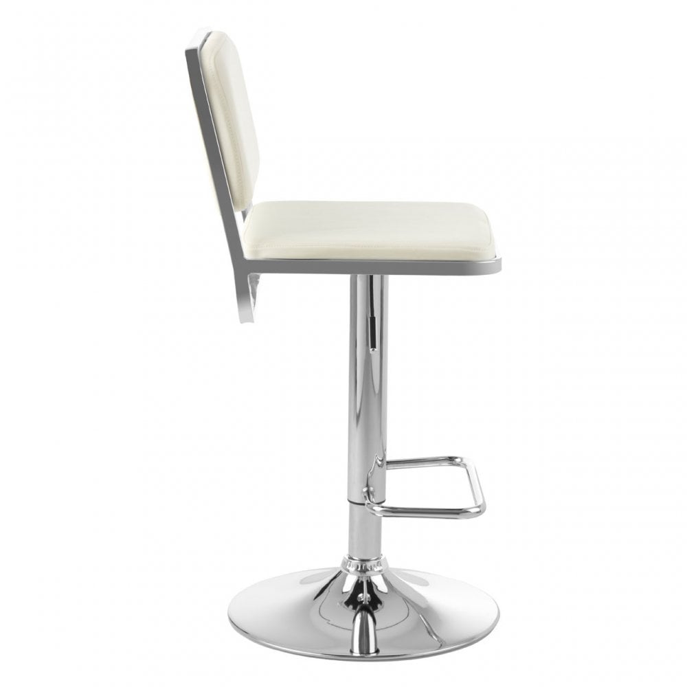 Stockholm White Seat / Chrome Base Bar Stool White