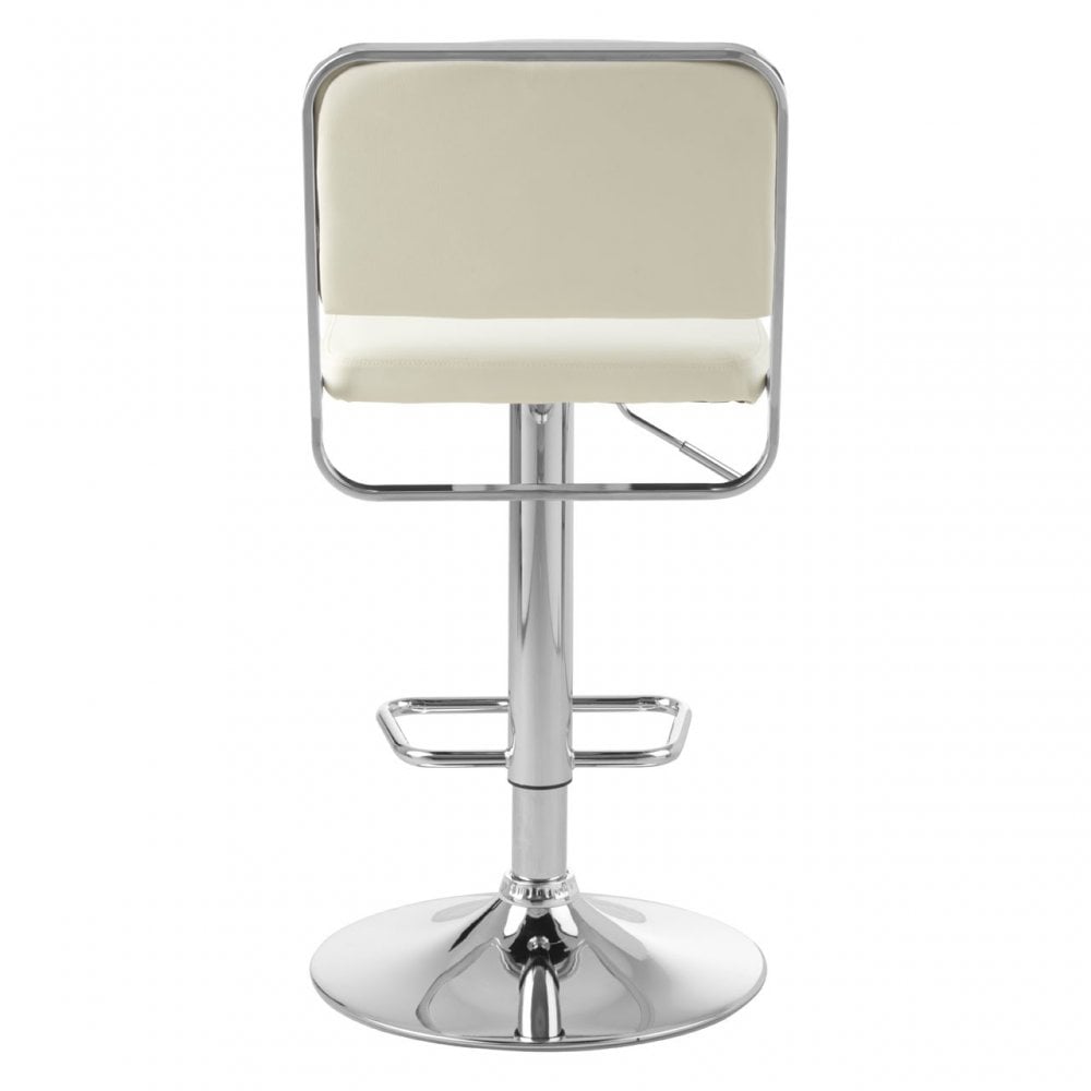 Stockholm White Seat / Chrome Base Bar Stool White