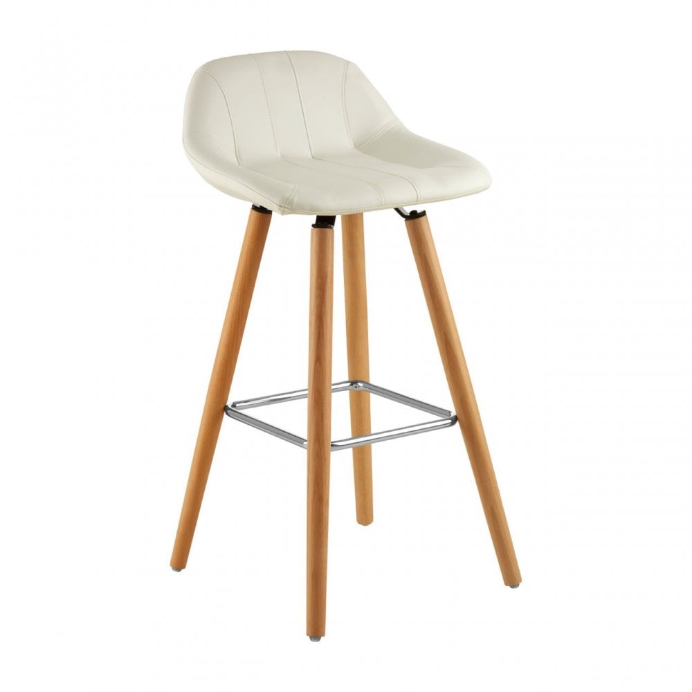 Stockholm White Faux Leather Bar Stool White