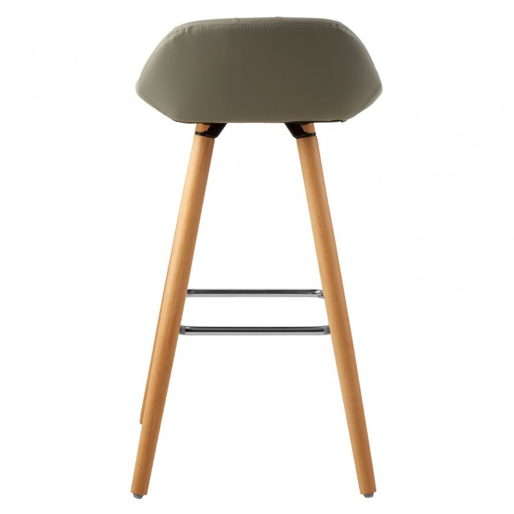 Stockholm Grey Seat / Beechwood Legs Bar Stool Grey