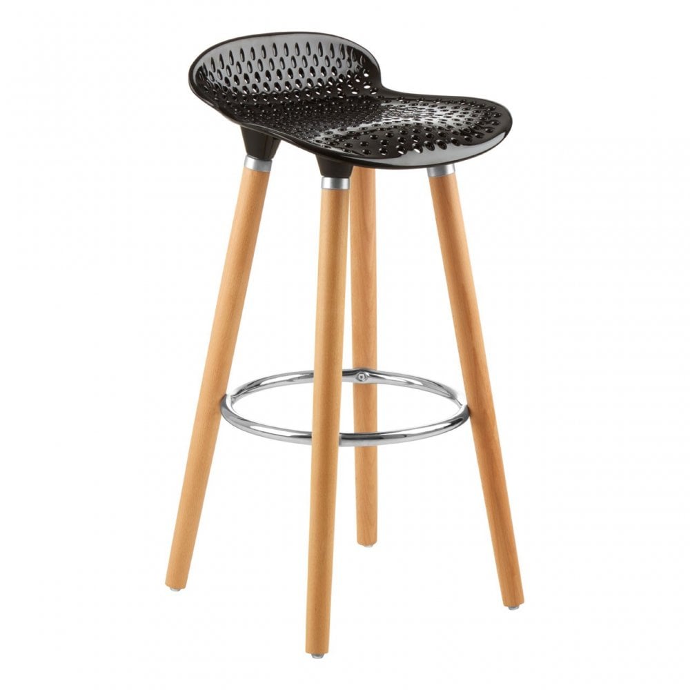 Stockholm Matte Black Bar Stool Black