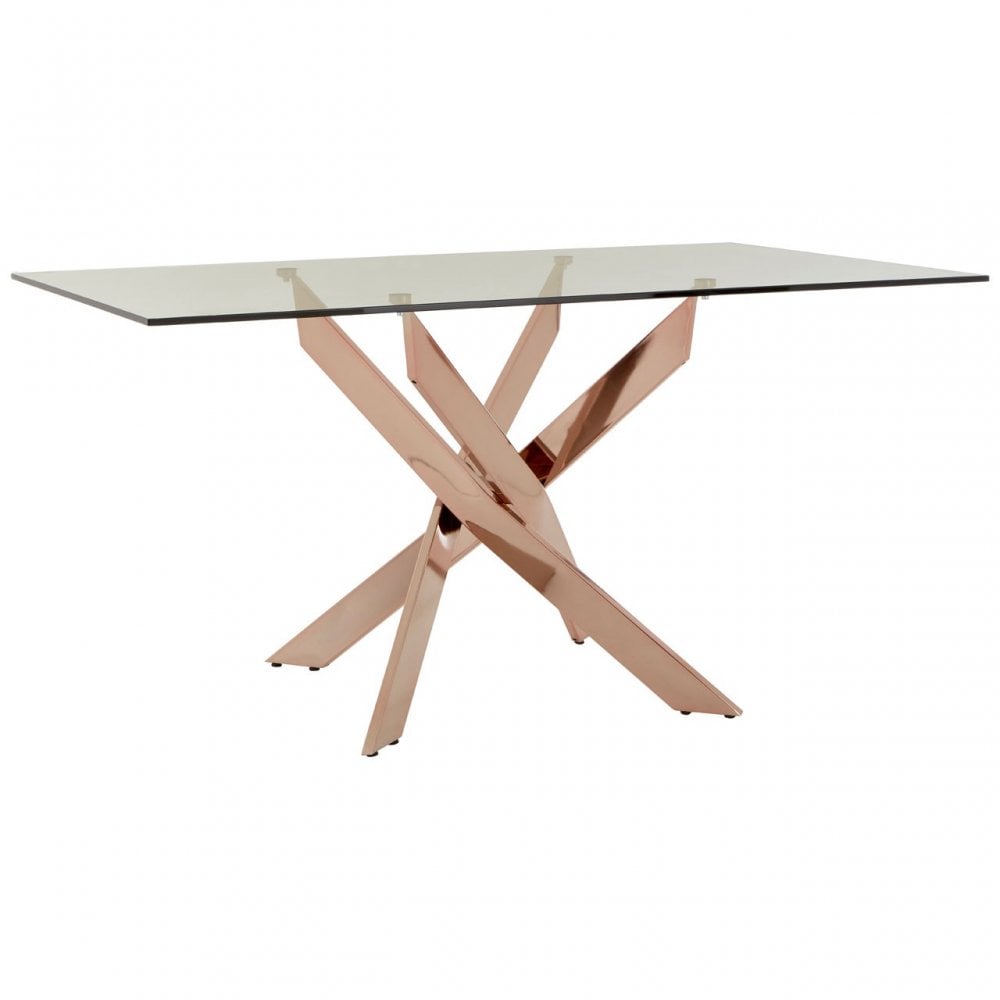 Matayo Rectangular Rose Gold Dining Table Rose Gold