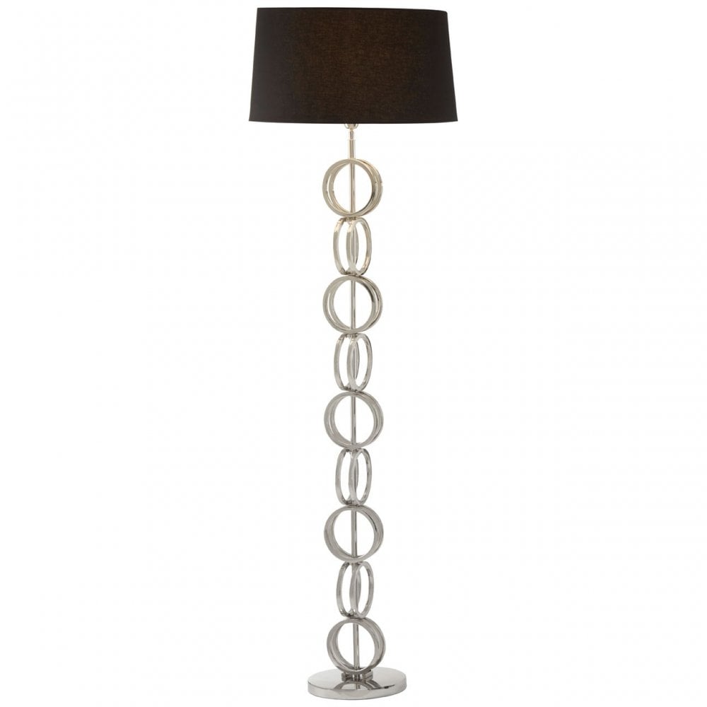 Dankel Floor Lamp with Multi Ring Base Silver