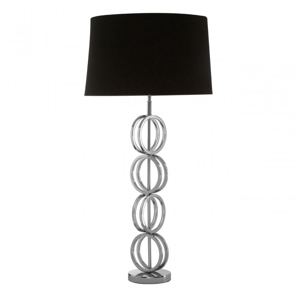 Dankel Table Lamp with Multi Ring Base Silver