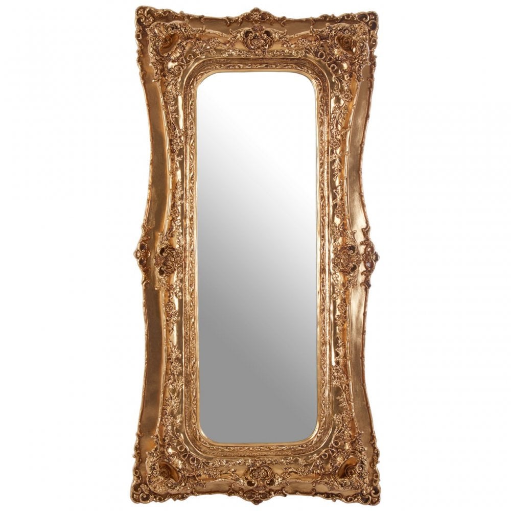 LaMon LaMon Marseille Gold Finish Rectangular Wall Mirror Gold