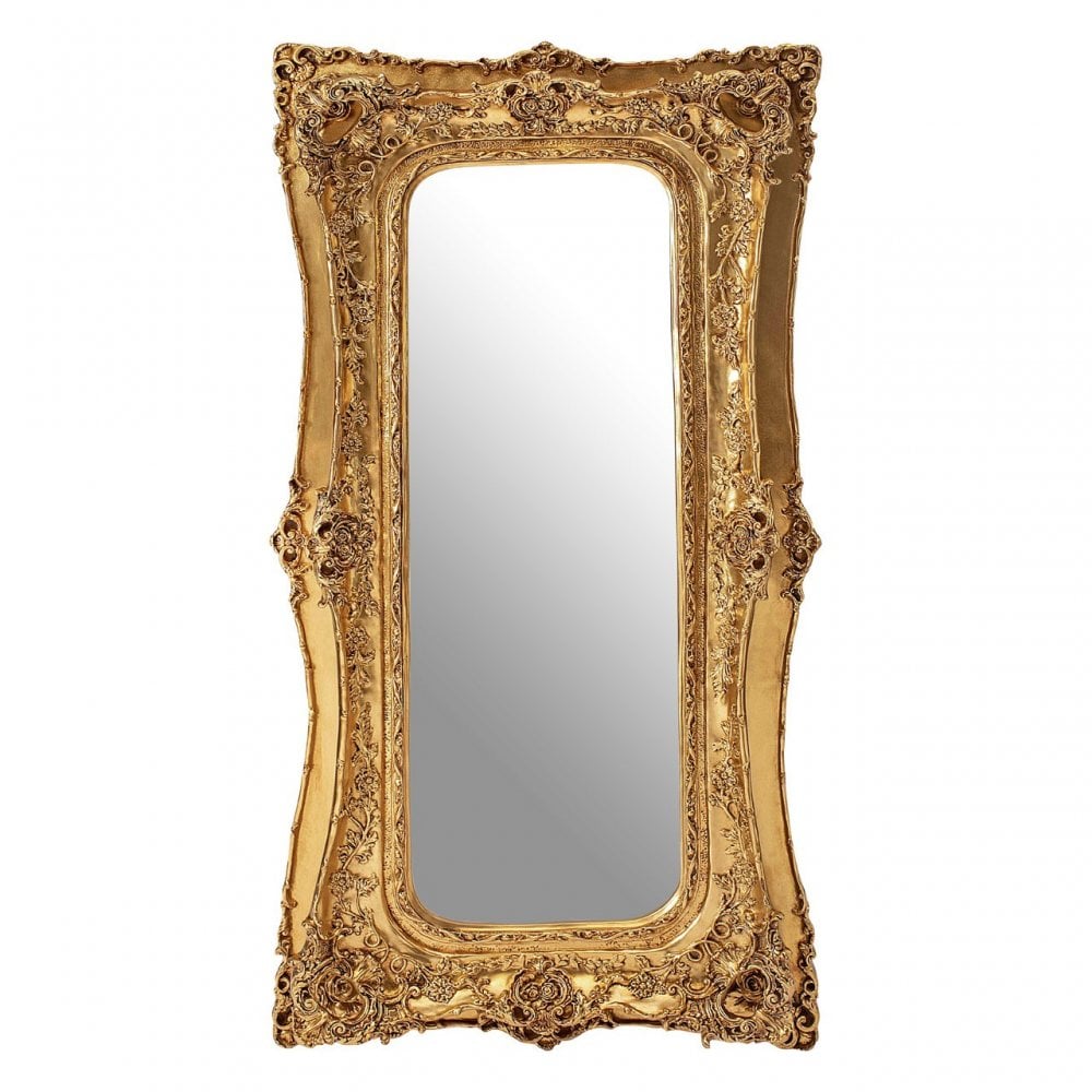 LaMon LaMon Marseille Gold Finish Rectangular Wall Mirror Gold