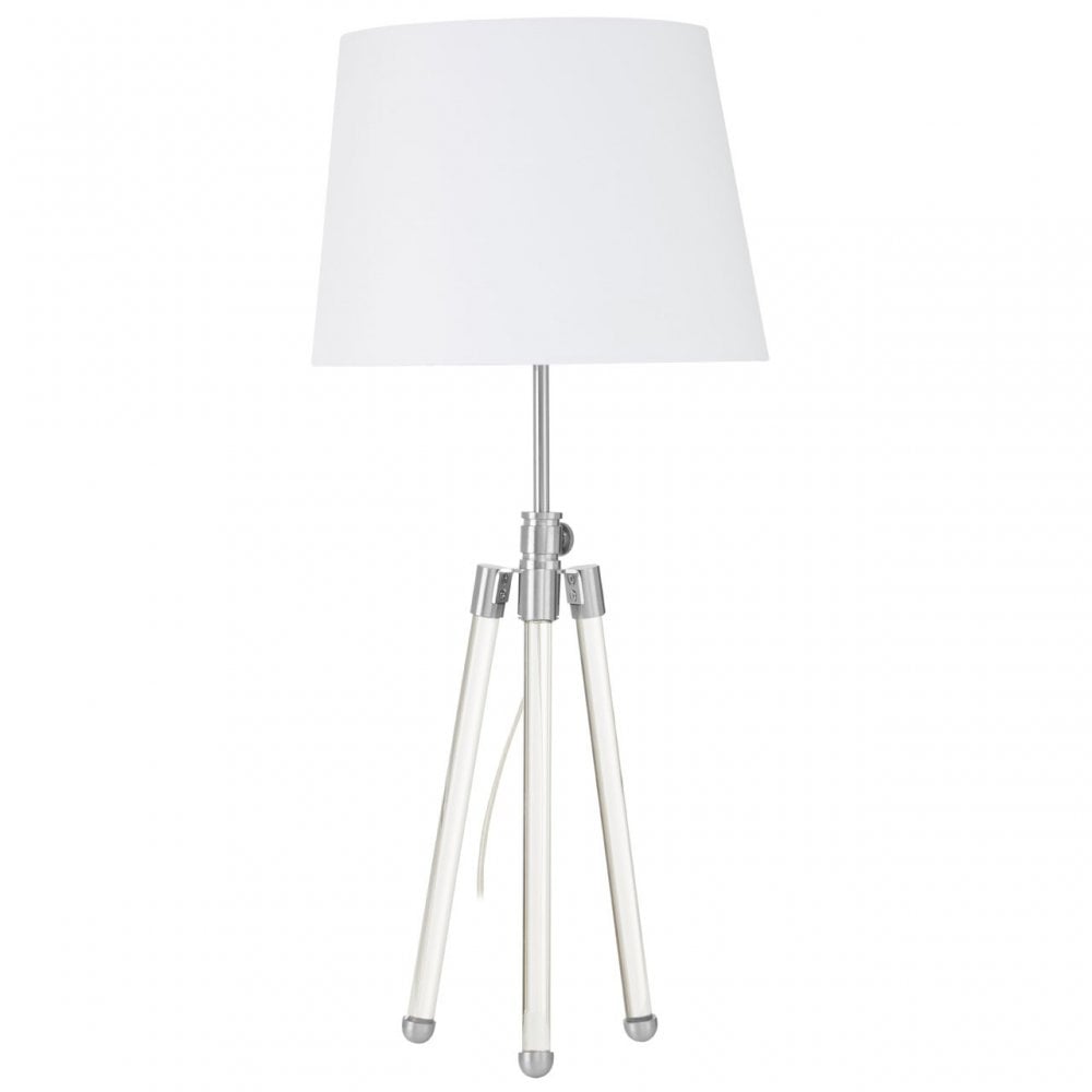 Halia Nickel Finish Table Lamp Silver