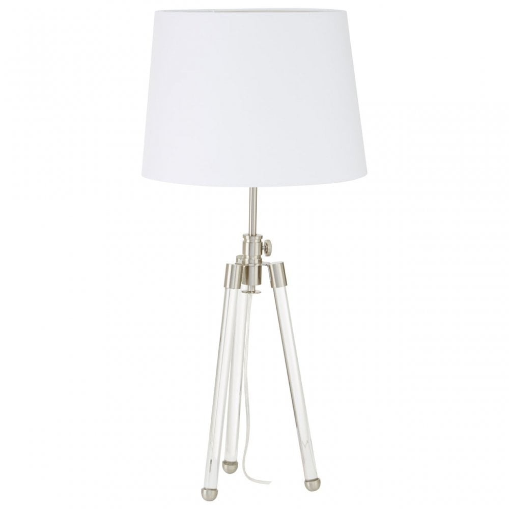 Halia Nickel Finish Table Lamp Silver