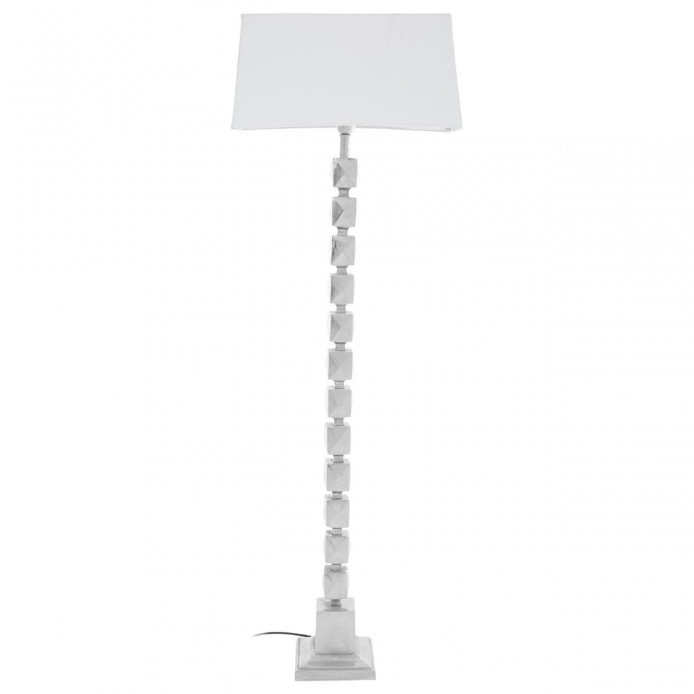 Macey Large Faceted Table Lamp Silver