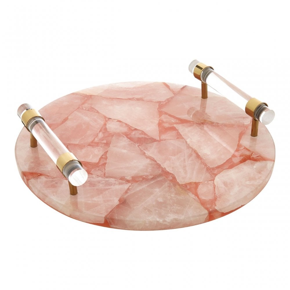 Birdbox Pink Quartz Round Tray Pink