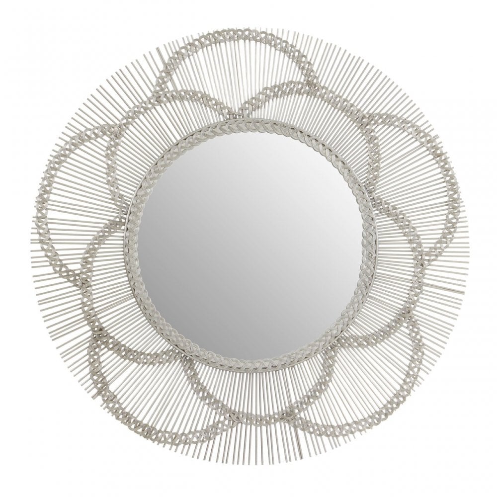 Hamish Floral Effect Wall Mirror Silver